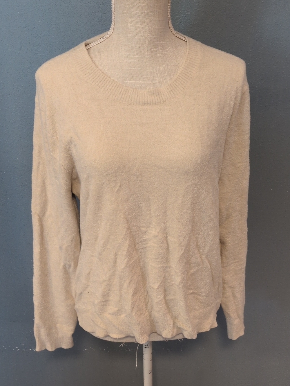 Croft&barrow Plush Crewneck Long Sleeve Boxy Chunky Slouchy Sweater Minimalist